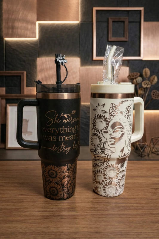Cream 30oz Tumbler – Custom Engraved Encouragement Message
