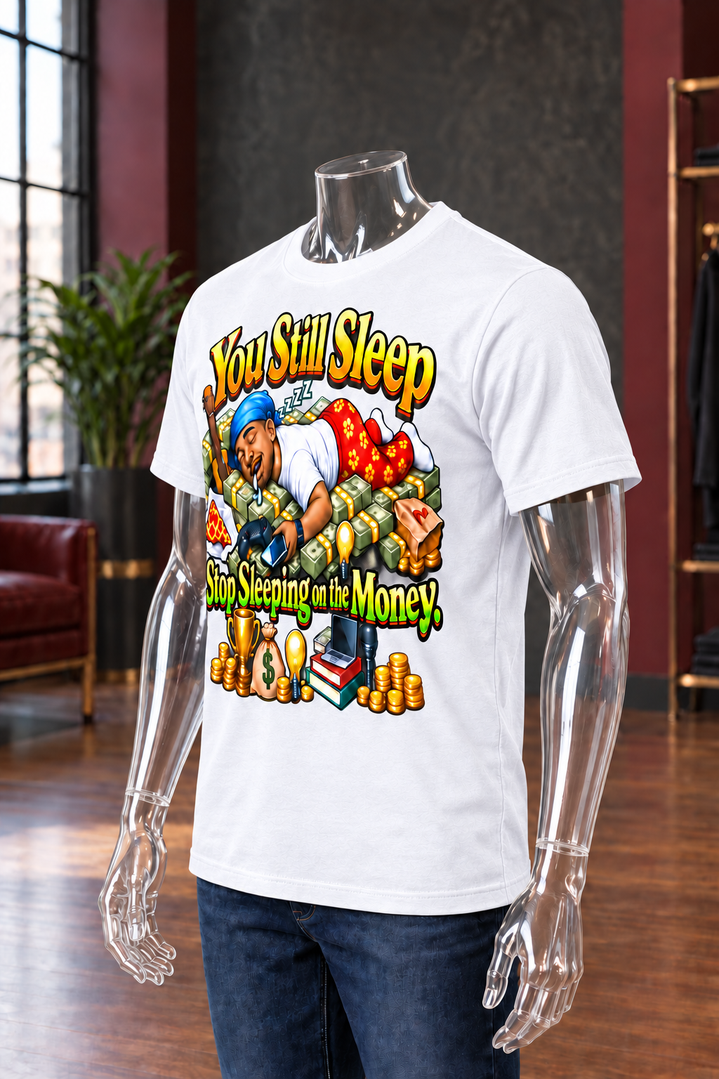 Stop Sleeping On The Money Male Tee